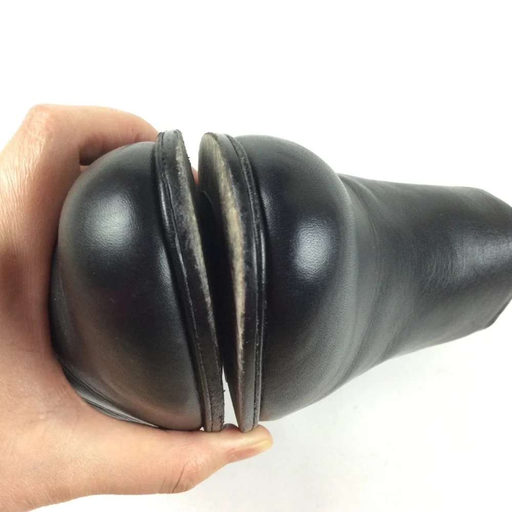 EILEEN FISHER Black Leather Zipper Bootie Sz 8